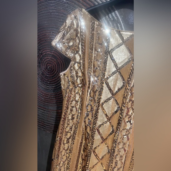 Adrianna Papell sparkly Elegant Cream Fabric US SIZE 14 holiday celebration NWT - Picture 2 of 9